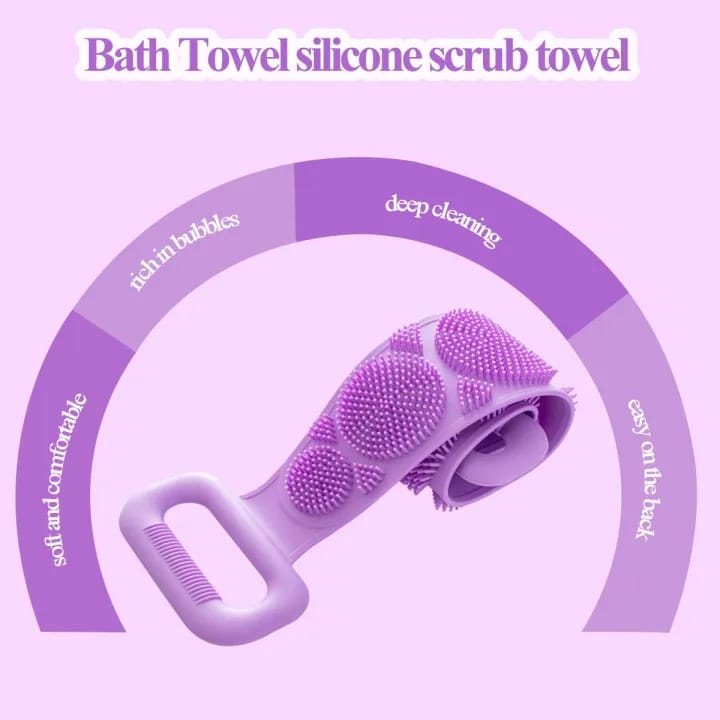 2Pcs Silicone Soft Back Strap Bath Scrubber