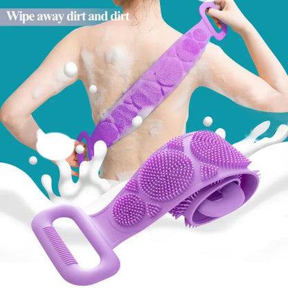 2Pcs Silicone Soft Back Strap Bath Scrubber